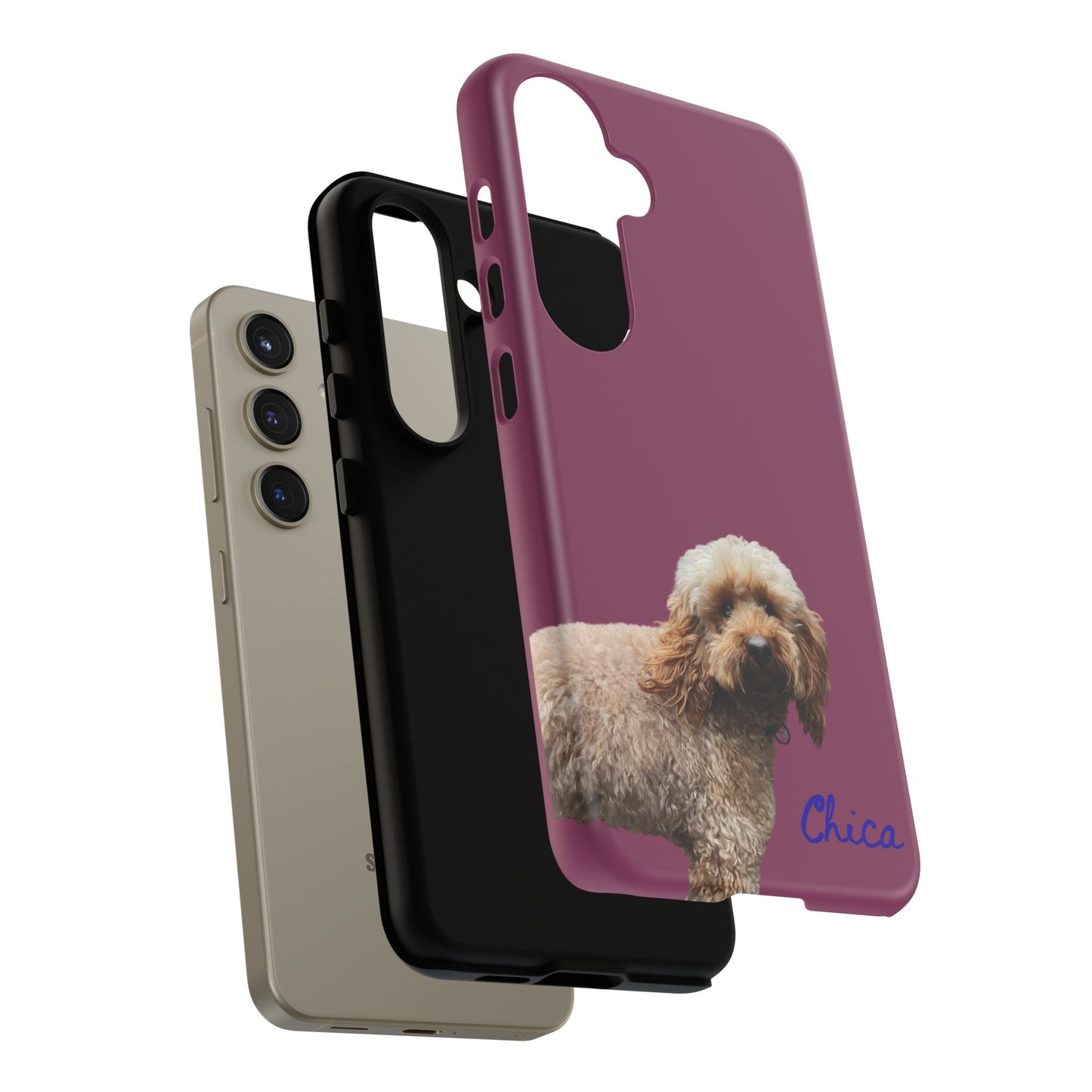 Customizable Pet Tough Phone Case Your Pet Photo or Digital Painting with Name_9 iPhone 16, 15 Pro Max, 15 Plus, Samsung S24 Ultra, Pixel 7