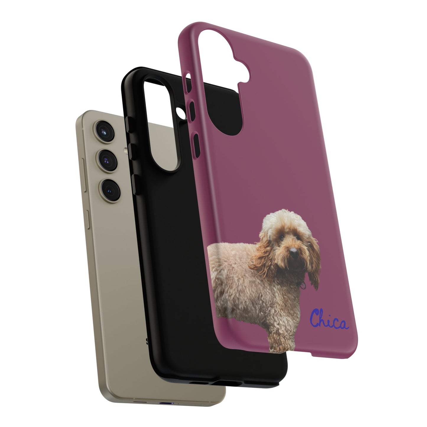 Customizable Pet Tough Phone Case Your Pet Photo or Digital Painting with Name_9 iPhone 16, 15 Pro Max, 15 Plus, Samsung S24 Ultra, Pixel 7
