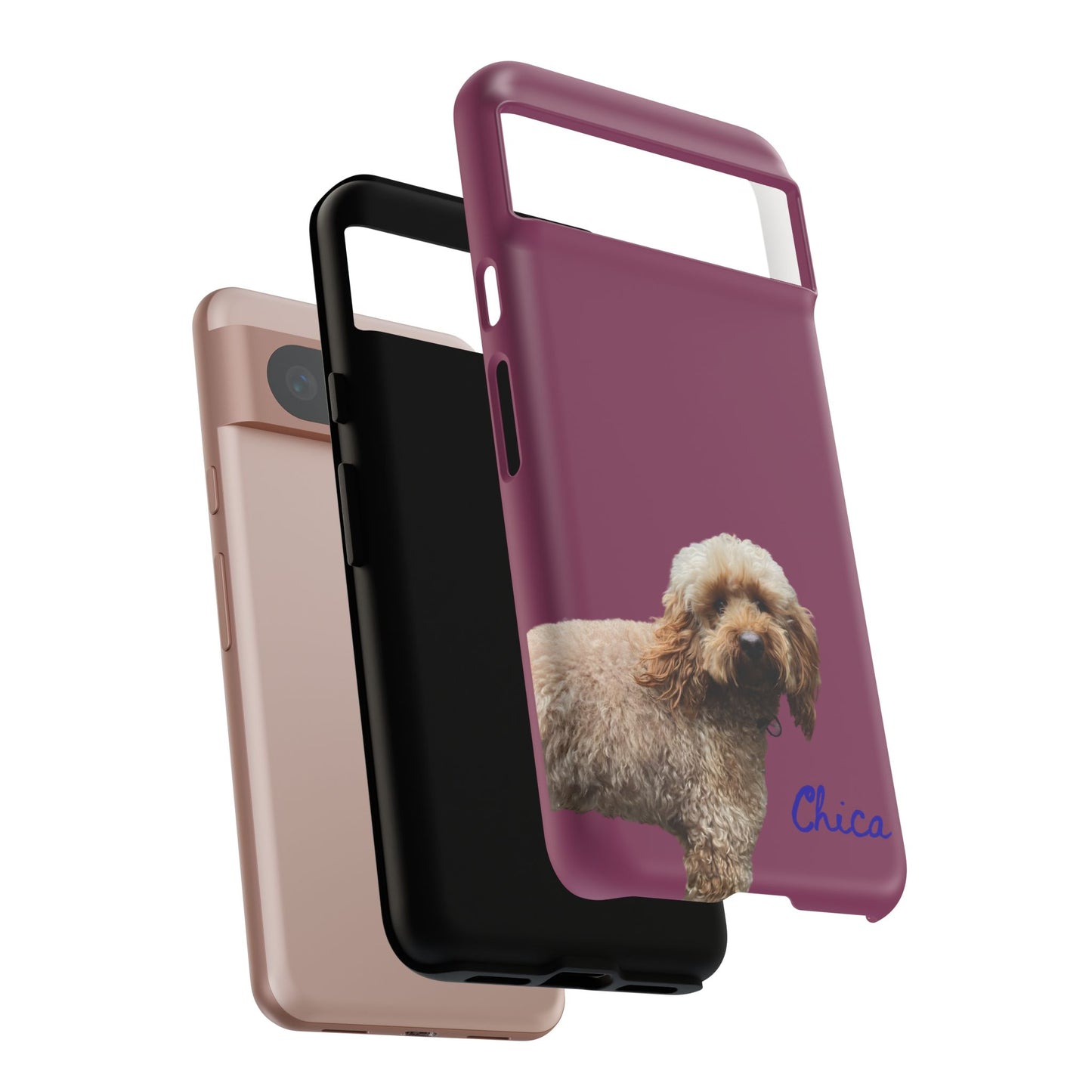 Customizable Pet Tough Phone Case Your Pet Photo or Digital Painting with Name_9 iPhone 16, 15 Pro Max, 15 Plus, Samsung S24 Ultra, Pixel 7
