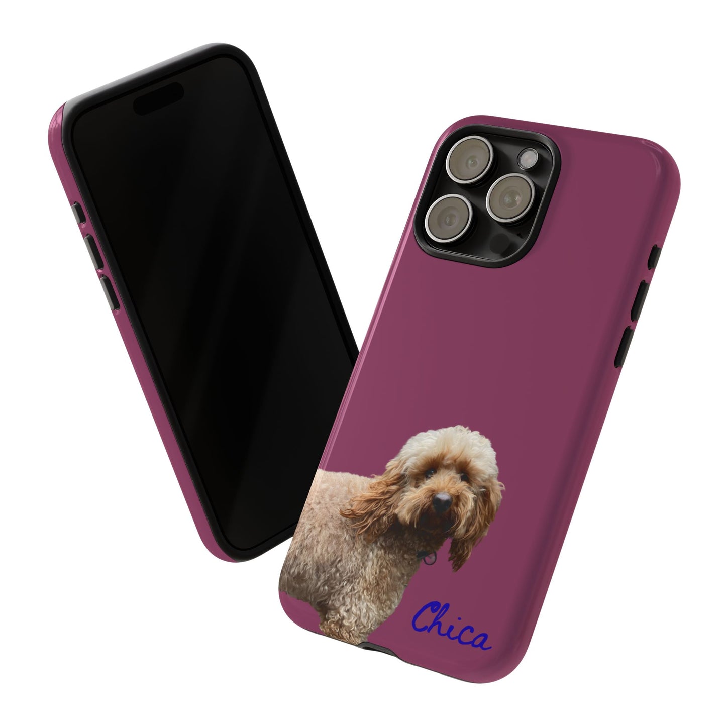 Customizable Pet Tough Phone Case Your Pet Photo or Digital Painting with Name_9 iPhone 16, 15 Pro Max, 15 Plus, Samsung S24 Ultra, Pixel 7