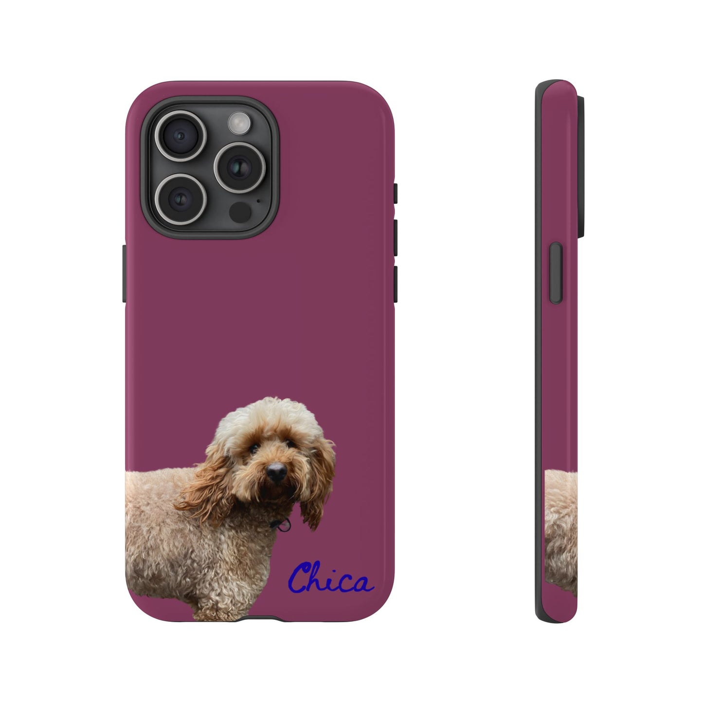 Customizable Pet Tough Phone Case Your Pet Photo or Digital Painting with Name_9 iPhone 16, 15 Pro Max, 15 Plus, Samsung S24 Ultra, Pixel 7
