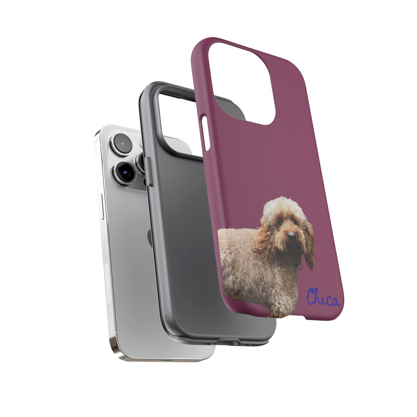 Customizable Pet Tough Phone Case Your Pet Photo or Digital Painting with Name_9 iPhone 16, 15 Pro Max, 15 Plus, Samsung S24 Ultra, Pixel 7