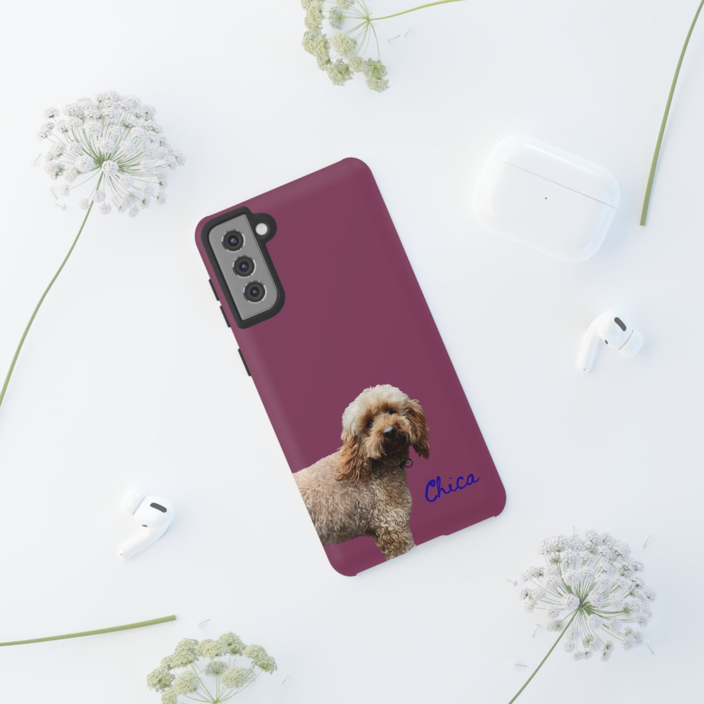 Customizable Pet Tough Phone Case Your Pet Photo or Digital Painting with Name_9 iPhone 16, 15 Pro Max, 15 Plus, Samsung S24 Ultra, Pixel 7