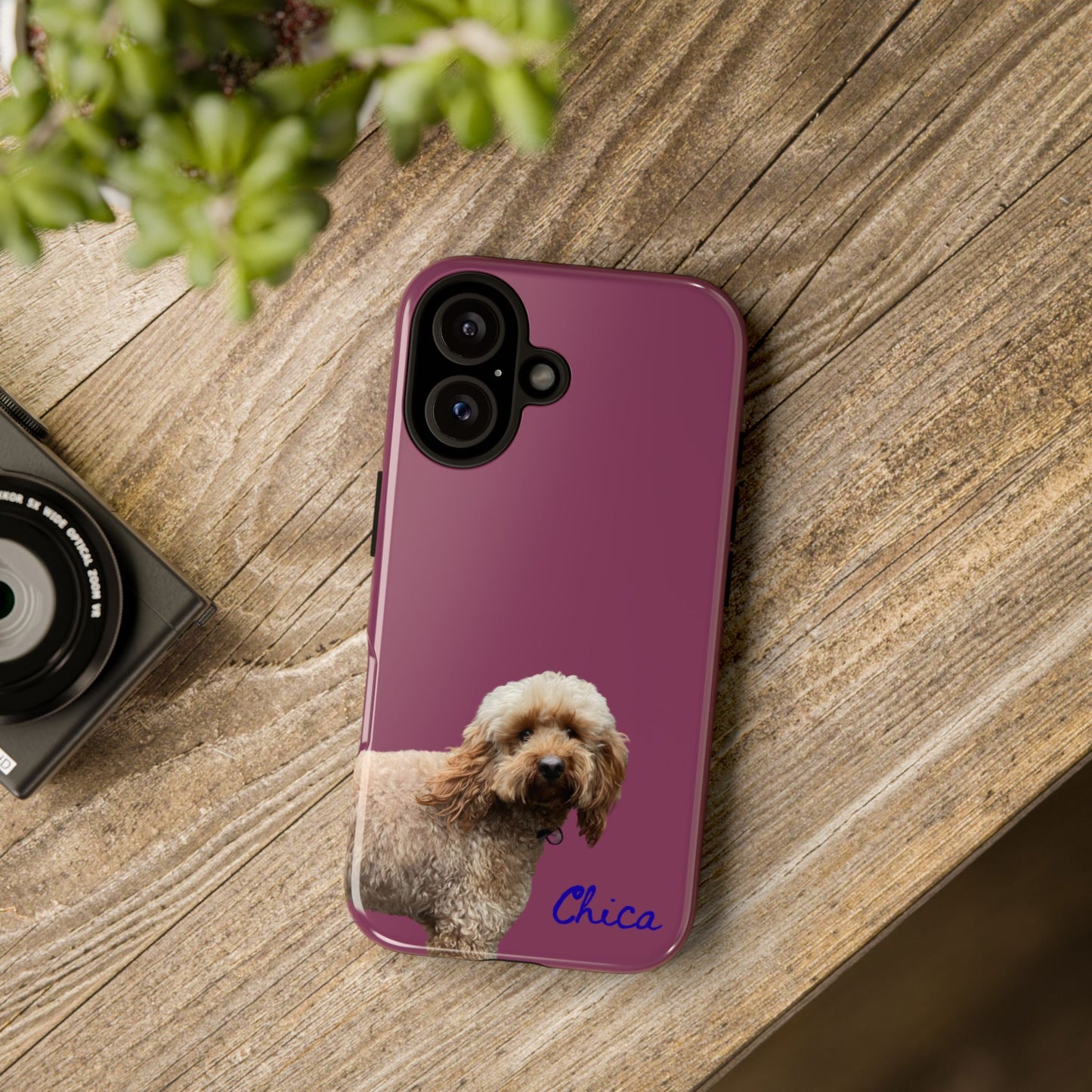 Customizable Pet Tough Phone Case Your Pet Photo or Digital Painting with Name_9 iPhone 16, 15 Pro Max, 15 Plus, Samsung S24 Ultra, Pixel 7