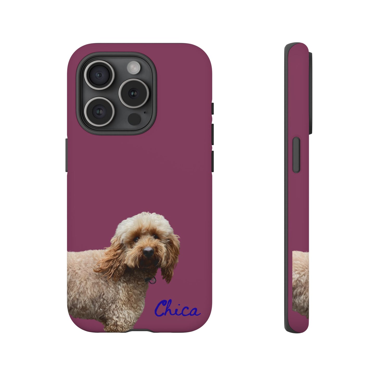 Customizable Pet Tough Phone Case Your Pet Photo or Digital Painting with Name_9 iPhone 16, 15 Pro Max, 15 Plus, Samsung S24 Ultra, Pixel 7