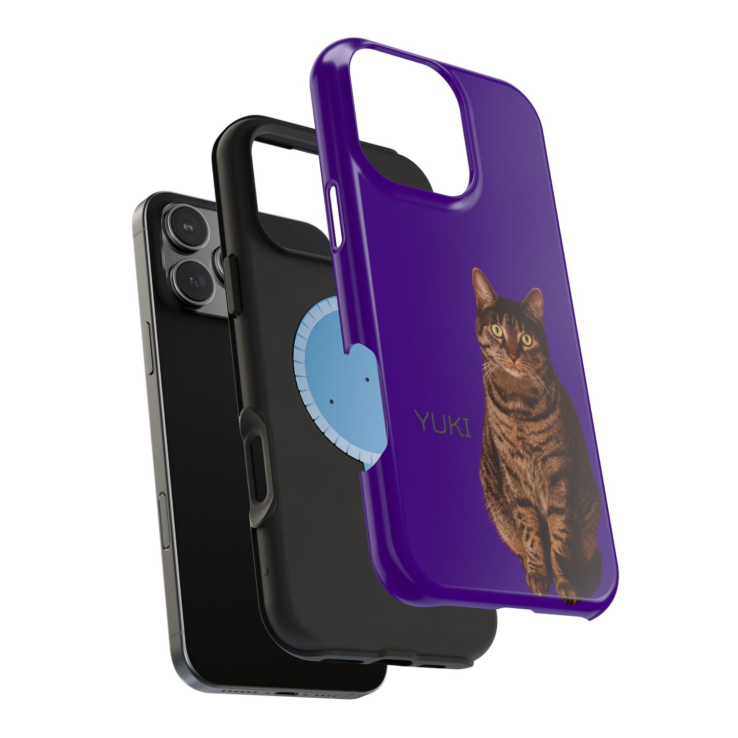 Customizable Magnetic Impact-Resistant Phone Case Your Pet Photo or Digital Painting with Name_6_iPhone 13 and up