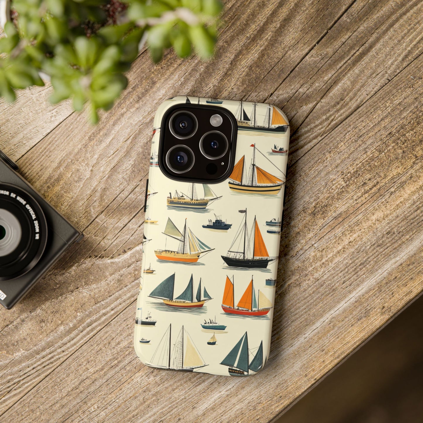 Vintage Sailing Ship Nautical Illustration Maritime Aesthetic_3 Customizable Tough Phone Case for iPhone 16, 15 Pro Max, Samsung S24 Ultra, Pixel 7 & more