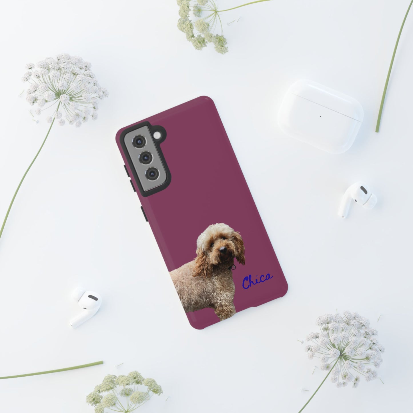 Customizable Pet Tough Phone Case Your Pet Photo or Digital Painting with Name_9 iPhone 16, 15 Pro Max, 15 Plus, Samsung S24 Ultra, Pixel 7