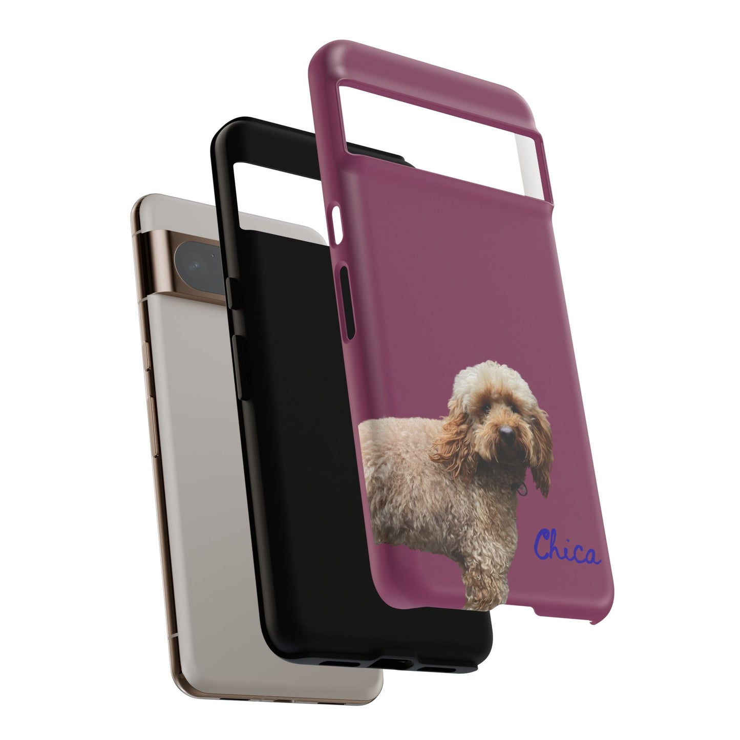 Customizable Pet Tough Phone Case Your Pet Photo or Digital Painting with Name_9 iPhone 16, 15 Pro Max, 15 Plus, Samsung S24 Ultra, Pixel 7