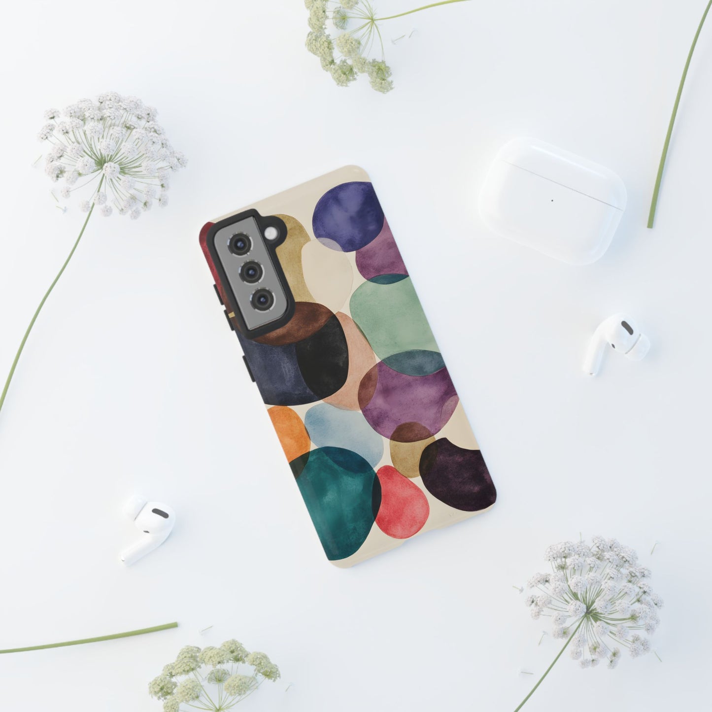 Colorful Abstract Organic Shapes_22 Customizable Tough Phone Case for iPhone 16, 15 Pro Max, Samsung S24 Ultra, Pixel 7 & more