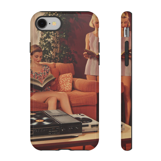 Retro Sci-Fi Hi-Fi Vintage Space Age Art_3 Customizable Tough Phone Case for iPhone 16, 15 Pro Max, Samsung S24 Ultra, Pixel 7 & more