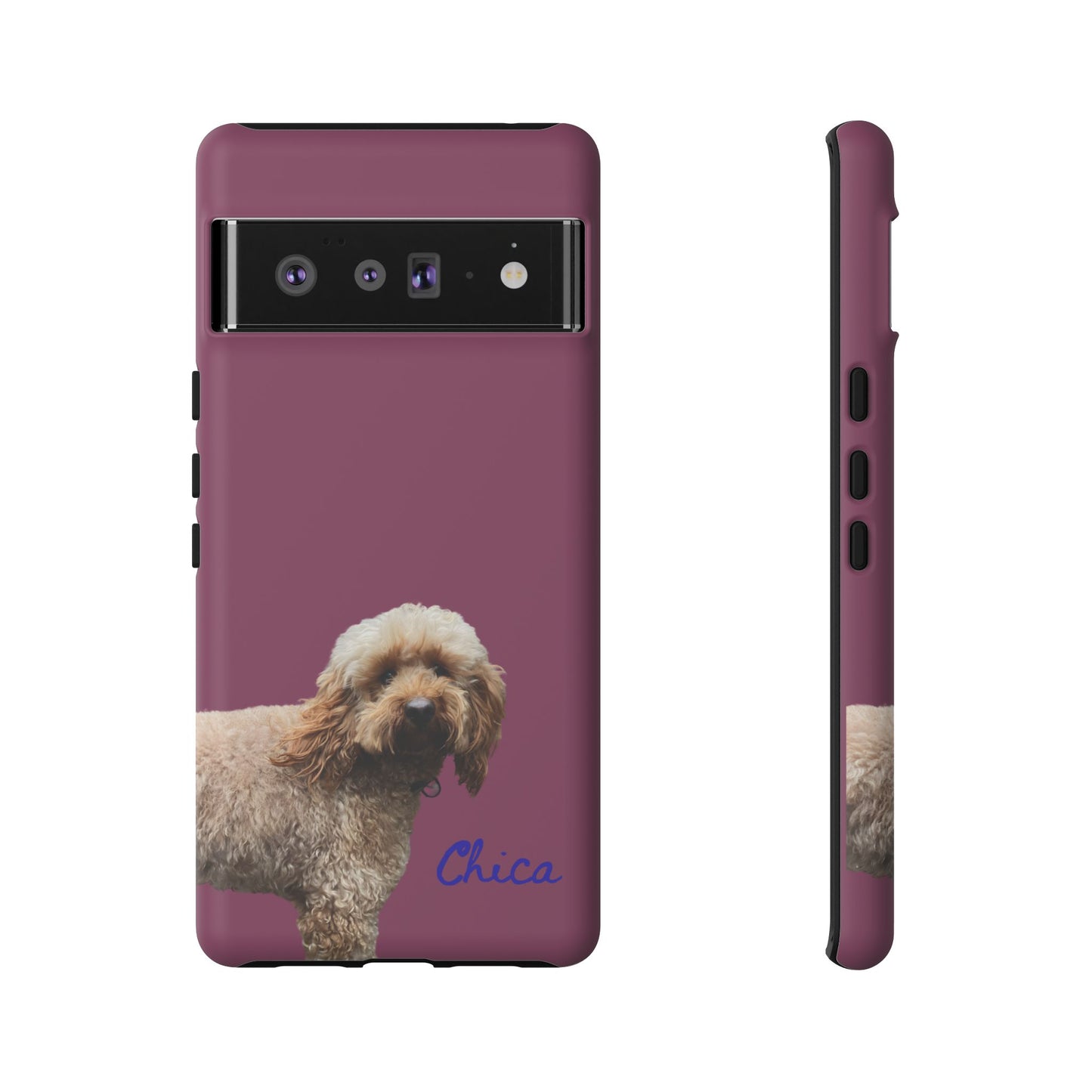Customizable Pet Tough Phone Case Your Pet Photo or Digital Painting with Name_9 iPhone 16, 15 Pro Max, 15 Plus, Samsung S24 Ultra, Pixel 7
