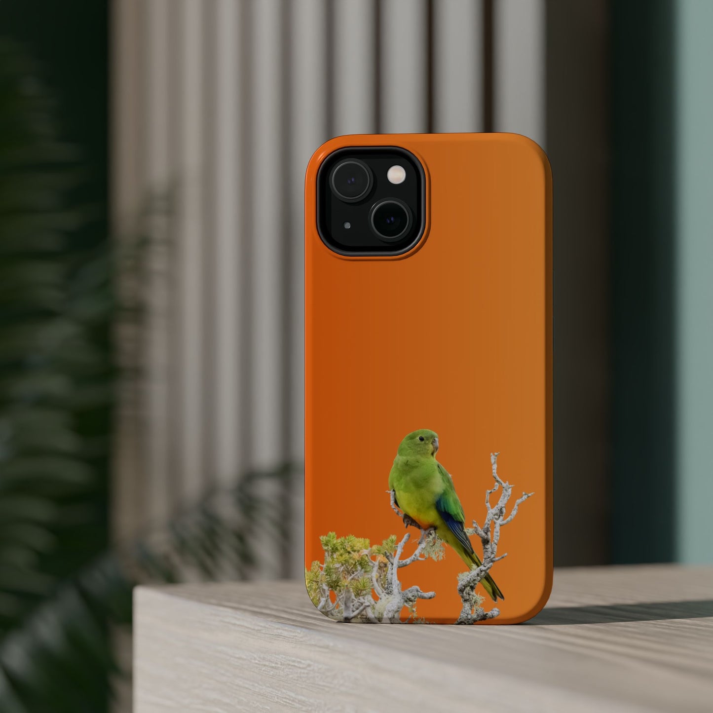 Orange-bellied Parrot - Magnetic Impact-Resistant Phone Case - Fono Caso x EstebantheNatureman - Wildlife Case - Gift for Bird Lovers