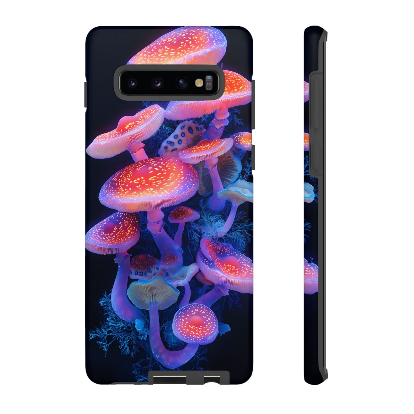 3D Mushrooms Neon Glow_9 Customizable Tough Phone Case for iPhone 16, 15 Pro Max, Samsung S24 Ultra, Pixel 7 & more