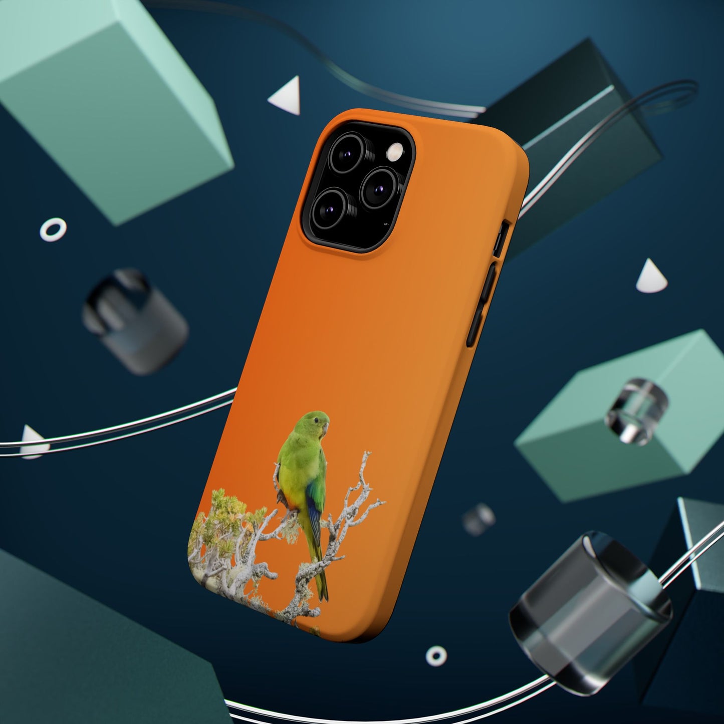 Orange-bellied Parrot - Magnetic Impact-Resistant Phone Case - Fono Caso x EstebantheNatureman - Wildlife Case - Gift for Bird Lovers