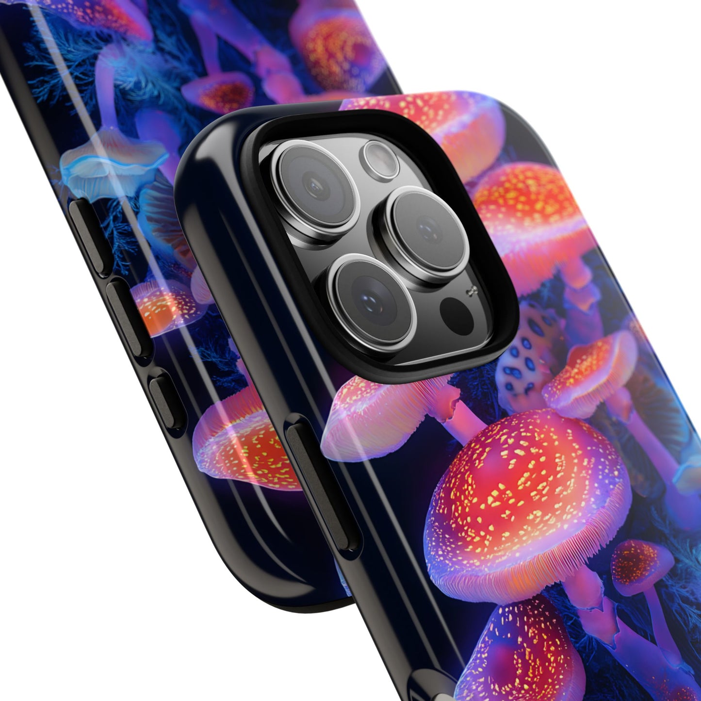3D Mushrooms Neon Glow_9 Customizable Tough Phone Case for iPhone 16, 15 Pro Max, Samsung S24 Ultra, Pixel 7 & more