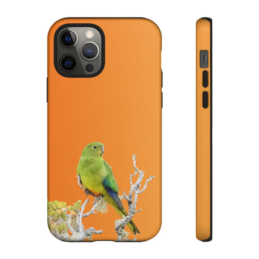 Orange-bellied Parrot - Tough Phone Case - Fono Caso x EstebantheNatureman - Wildlife Photography Case - Gift for Bird Lovers