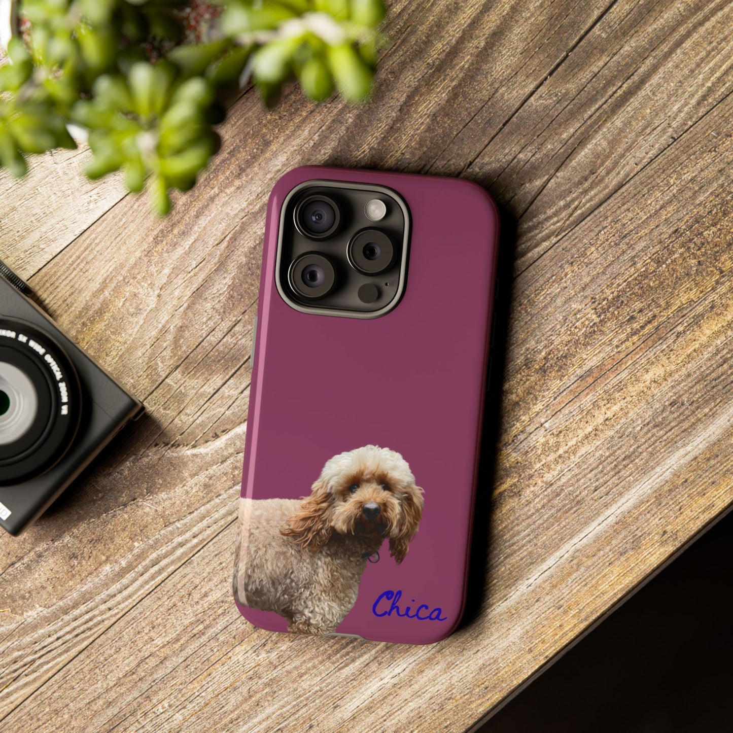 Customizable Pet Tough Phone Case Your Pet Photo or Digital Painting with Name_9 iPhone 16, 15 Pro Max, 15 Plus, Samsung S24 Ultra, Pixel 7
