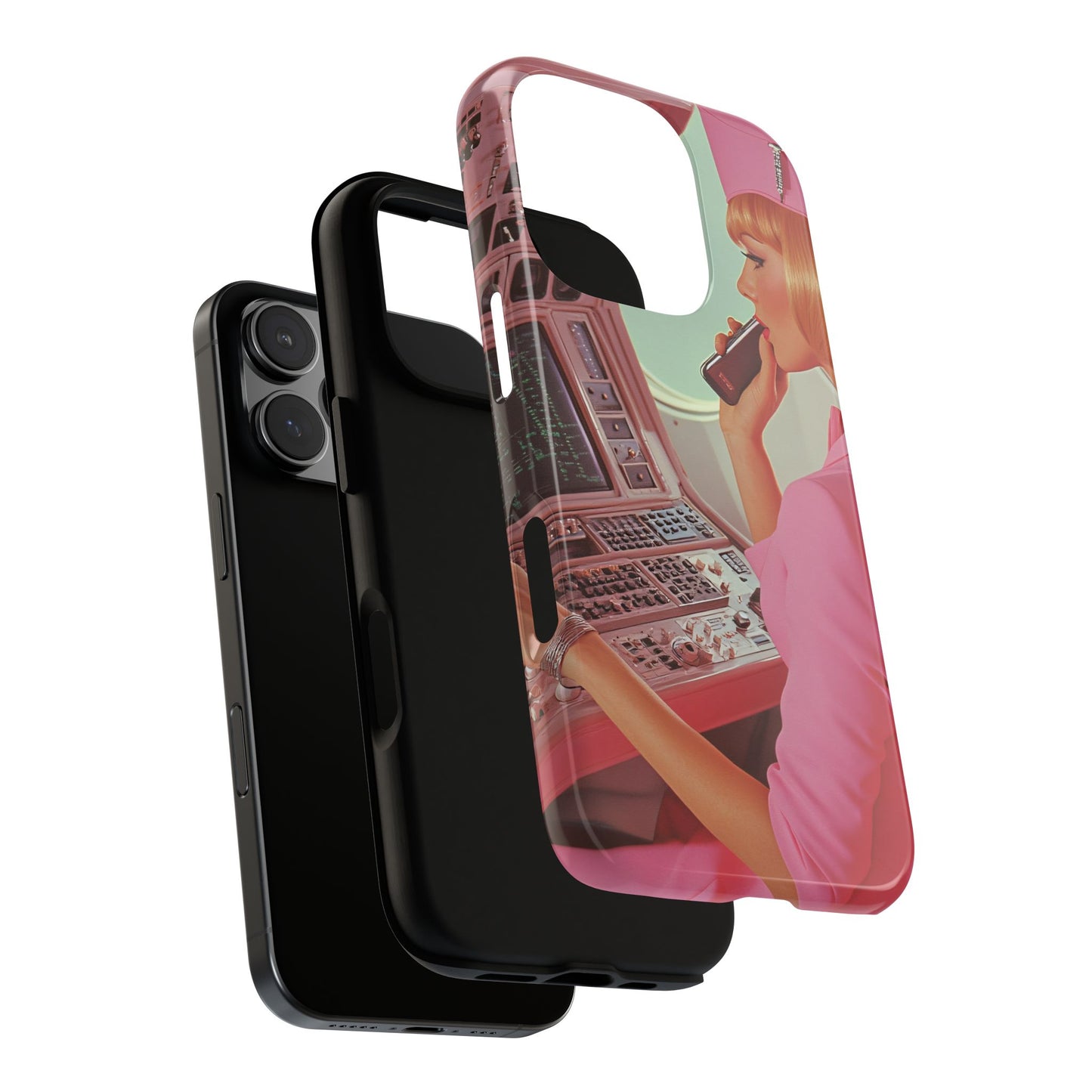 Retro Airline Aesthetic Mid-Century Travel Art_1 Customizable Tough Phone Case for iPhone 16, 15 Pro Max, Samsung S24 Ultra, Pixel 7 & more