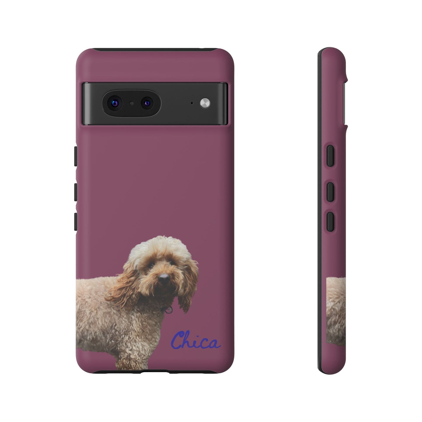 Customizable Pet Tough Phone Case Your Pet Photo or Digital Painting with Name_9 iPhone 16, 15 Pro Max, 15 Plus, Samsung S24 Ultra, Pixel 7