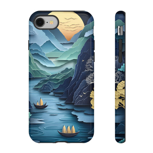 3D Paper Art Nature_4 Customizable Tough Phone Case for iPhone 16, 15 Pro Max, Samsung S24 Ultra, Pixel 7 & more