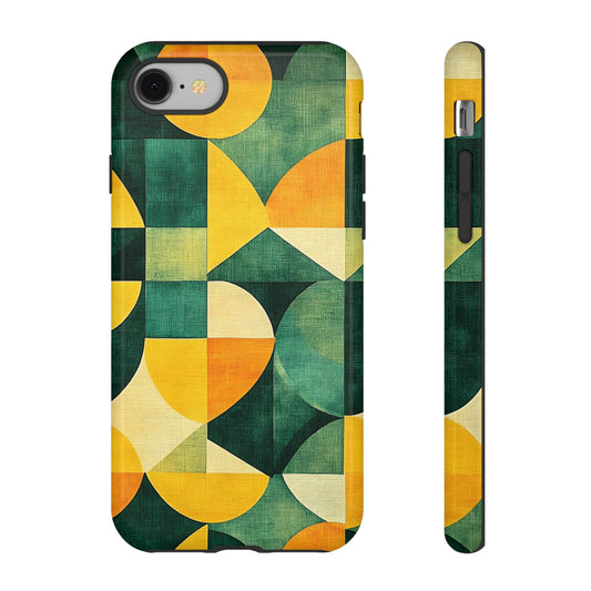 Mid-Century Modern Abstract_1 Customizable Tough Phone Case for iPhone 16, 15 Pro Max, Samsung S24 Ultra, Pixel 7 & more