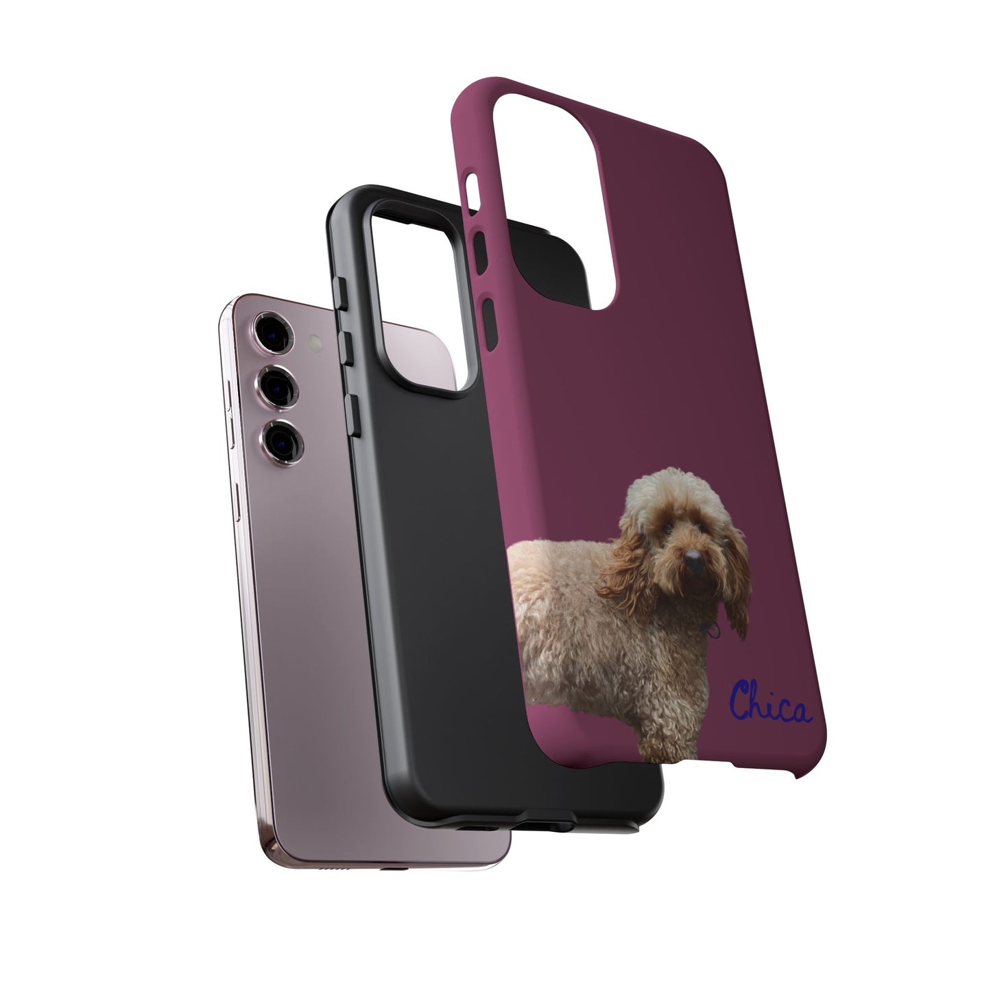 Customizable Pet Tough Phone Case Your Pet Photo or Digital Painting with Name_9 iPhone 16, 15 Pro Max, 15 Plus, Samsung S24 Ultra, Pixel 7