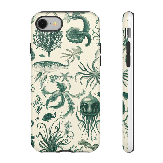 Botanical Oceanic Plant Life Illustration Cottagecore_4 Customizable Tough Phone Case for iPhone 16, 15 Pro Max, Samsung S24 Ultra, Pixel 7 & more