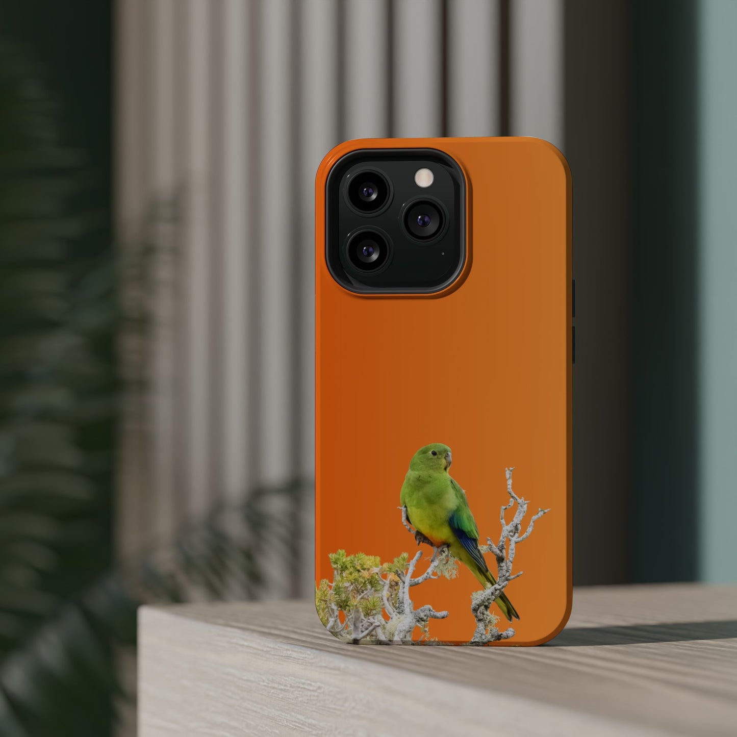 Orange-bellied Parrot - Magnetic Impact-Resistant Phone Case - Fono Caso x EstebantheNatureman - Wildlife Case - Gift for Bird Lovers