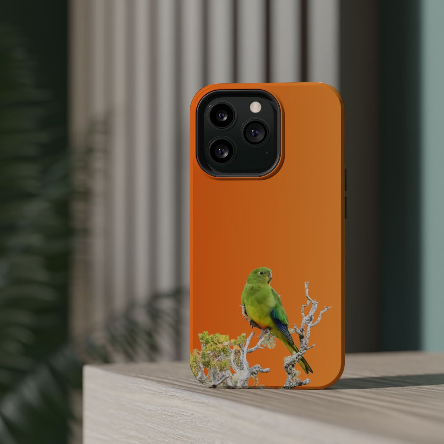 Orange-bellied Parrot - Magnetic Impact-Resistant Phone Case - Fono Caso x EstebantheNatureman - Wildlife Case - Gift for Bird Lovers