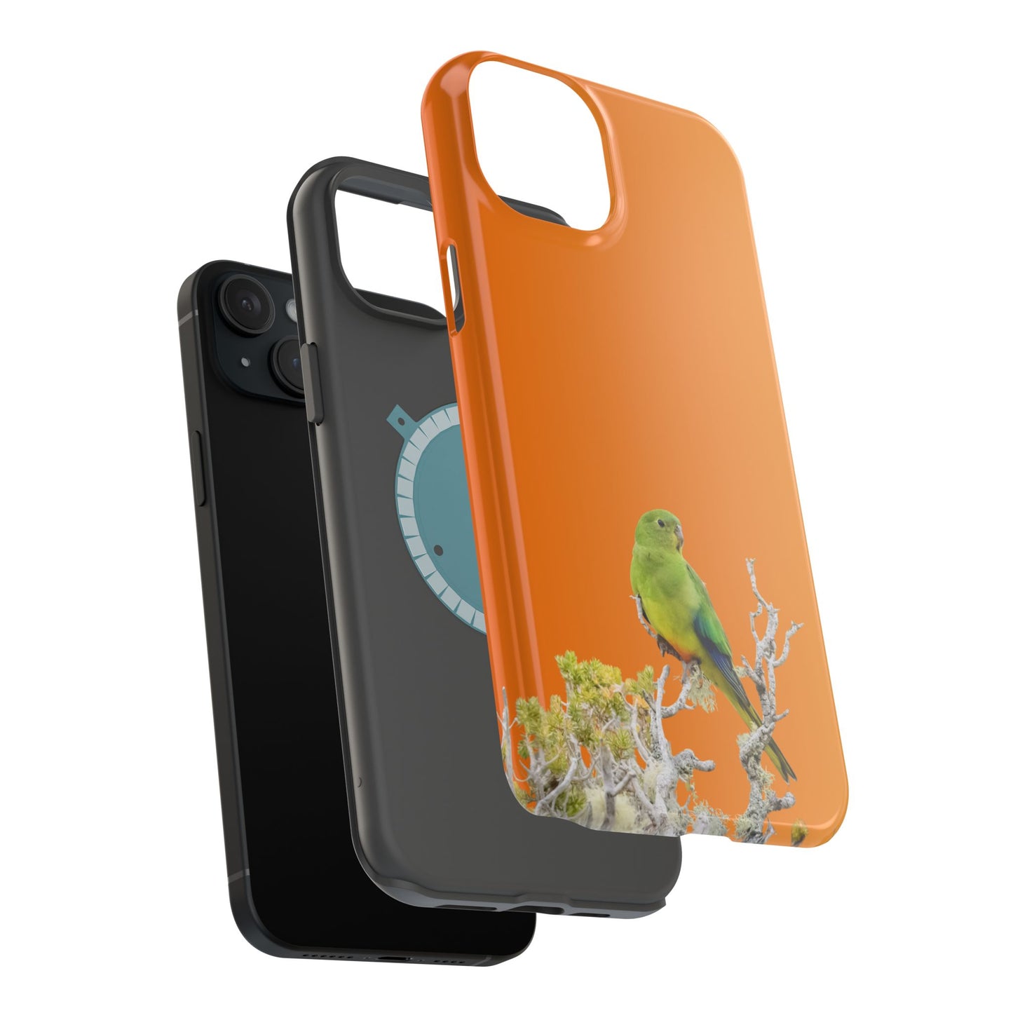 Orange-bellied Parrot - Magnetic Impact-Resistant Phone Case - Fono Caso x EstebantheNatureman - Wildlife Case - Gift for Bird Lovers