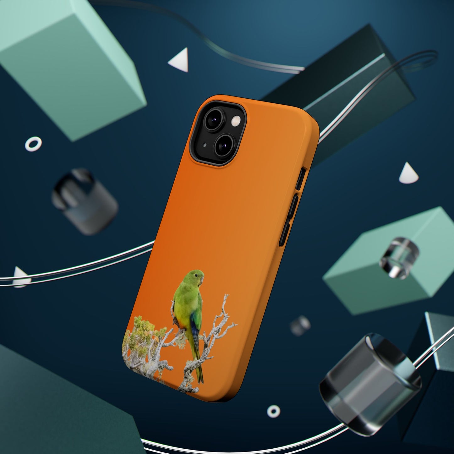 Orange-bellied Parrot - Magnetic Impact-Resistant Phone Case - Fono Caso x EstebantheNatureman - Wildlife Case - Gift for Bird Lovers
