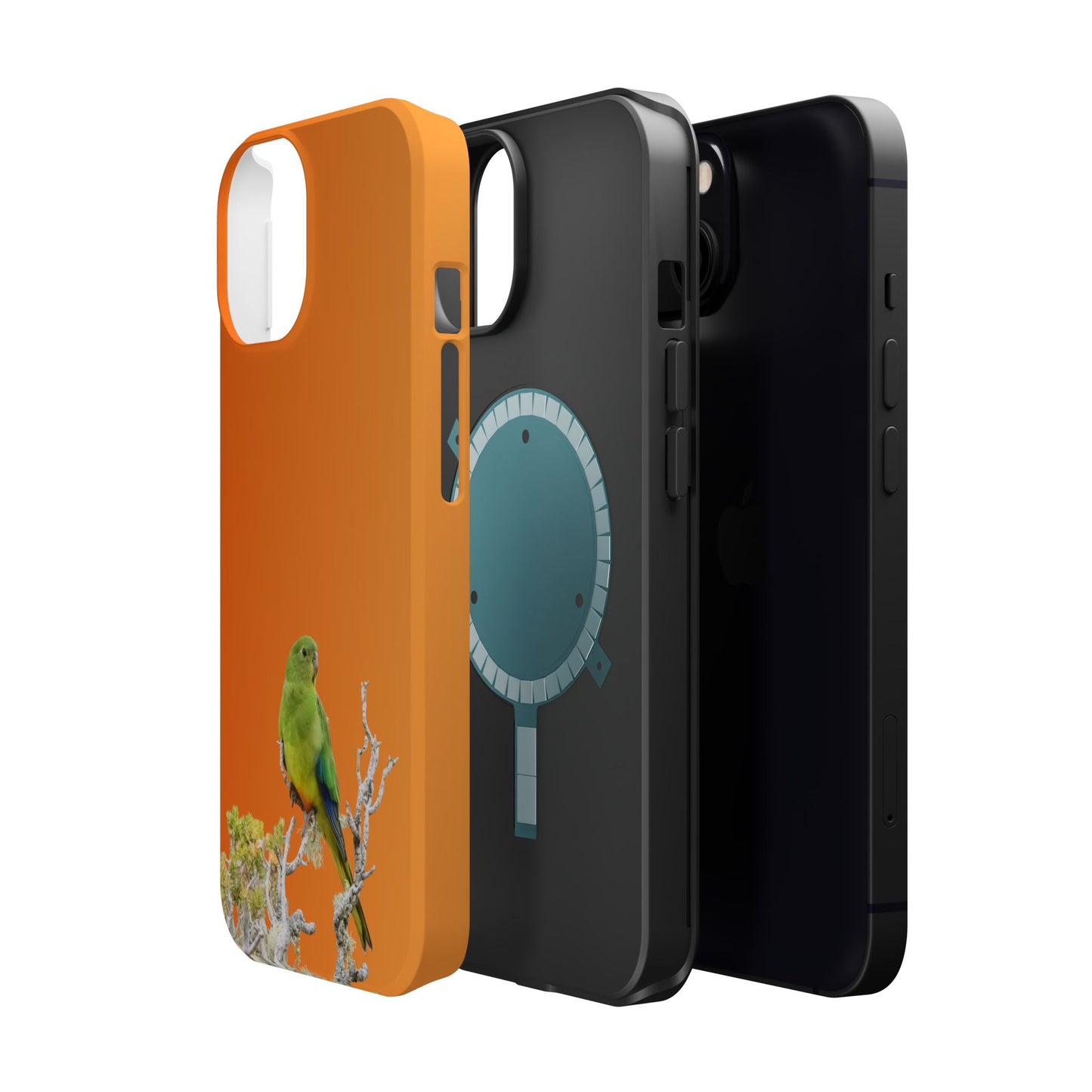 Orange-bellied Parrot - Magnetic Impact-Resistant Phone Case - Fono Caso x EstebantheNatureman - Wildlife Case - Gift for Bird Lovers
