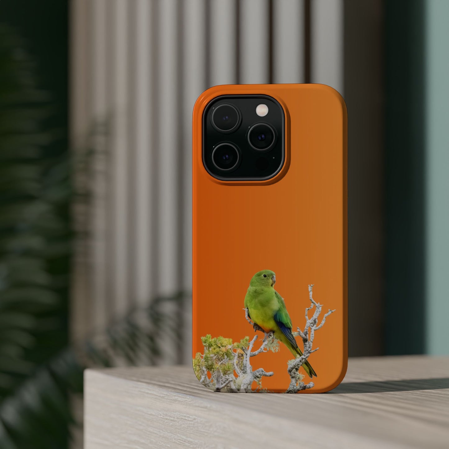 Orange-bellied Parrot - Magnetic Impact-Resistant Phone Case - Fono Caso x EstebantheNatureman - Wildlife Case - Gift for Bird Lovers