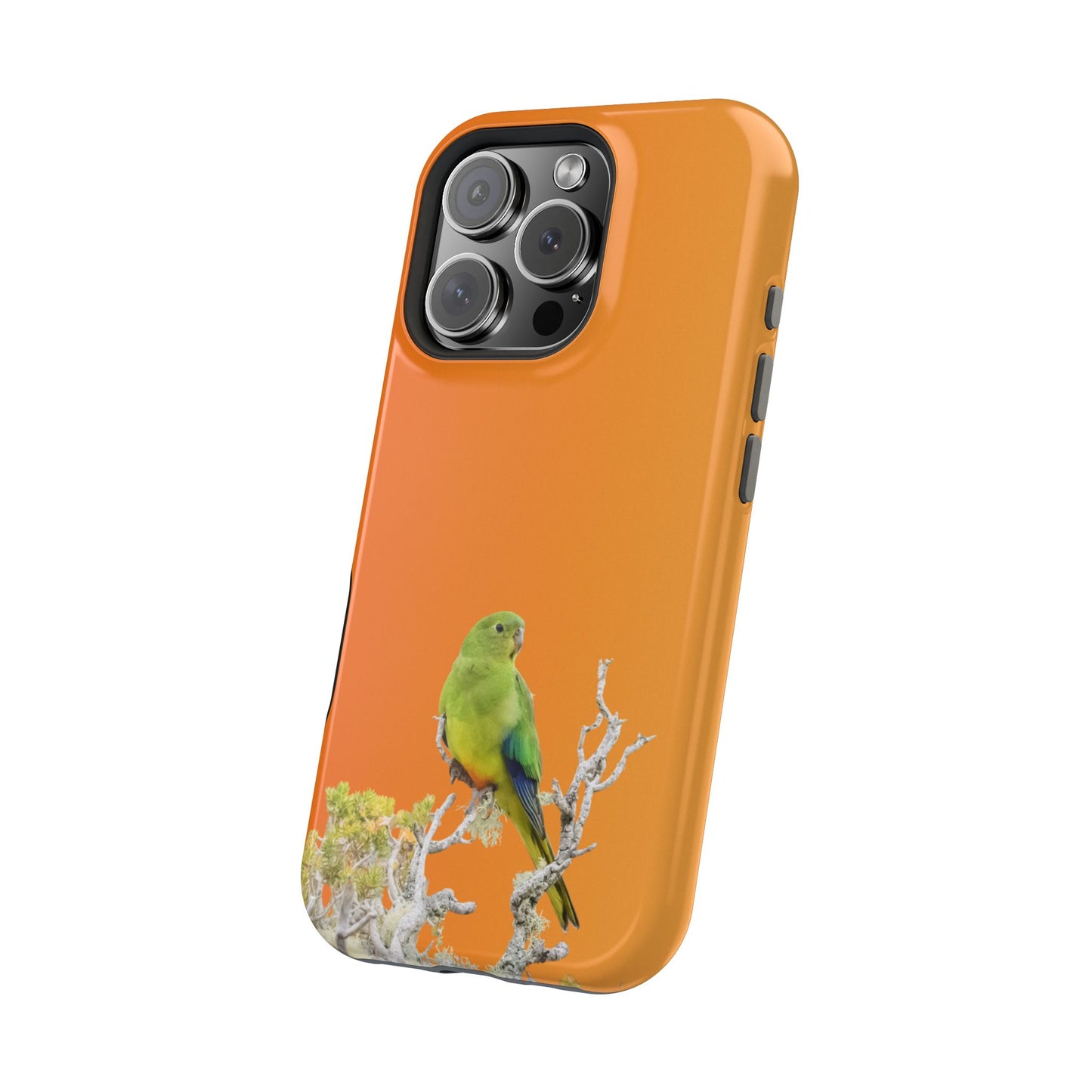 Orange-bellied Parrot - Magnetic Impact-Resistant Phone Case - Fono Caso x EstebantheNatureman - Wildlife Case - Gift for Bird Lovers