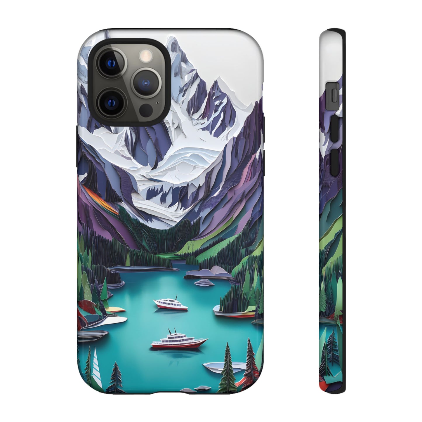 3D Paper Art Nature_1 Customizable Tough Phone Case for iPhone 16, 15, 15 Pro Max, 15 Plus, Samsung S24 Ultra, Pixel 7 & more
