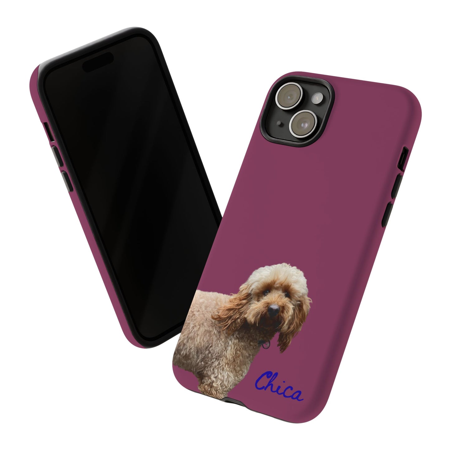 Customizable Pet Tough Phone Case Your Pet Photo or Digital Painting with Name_9 iPhone 16, 15 Pro Max, 15 Plus, Samsung S24 Ultra, Pixel 7