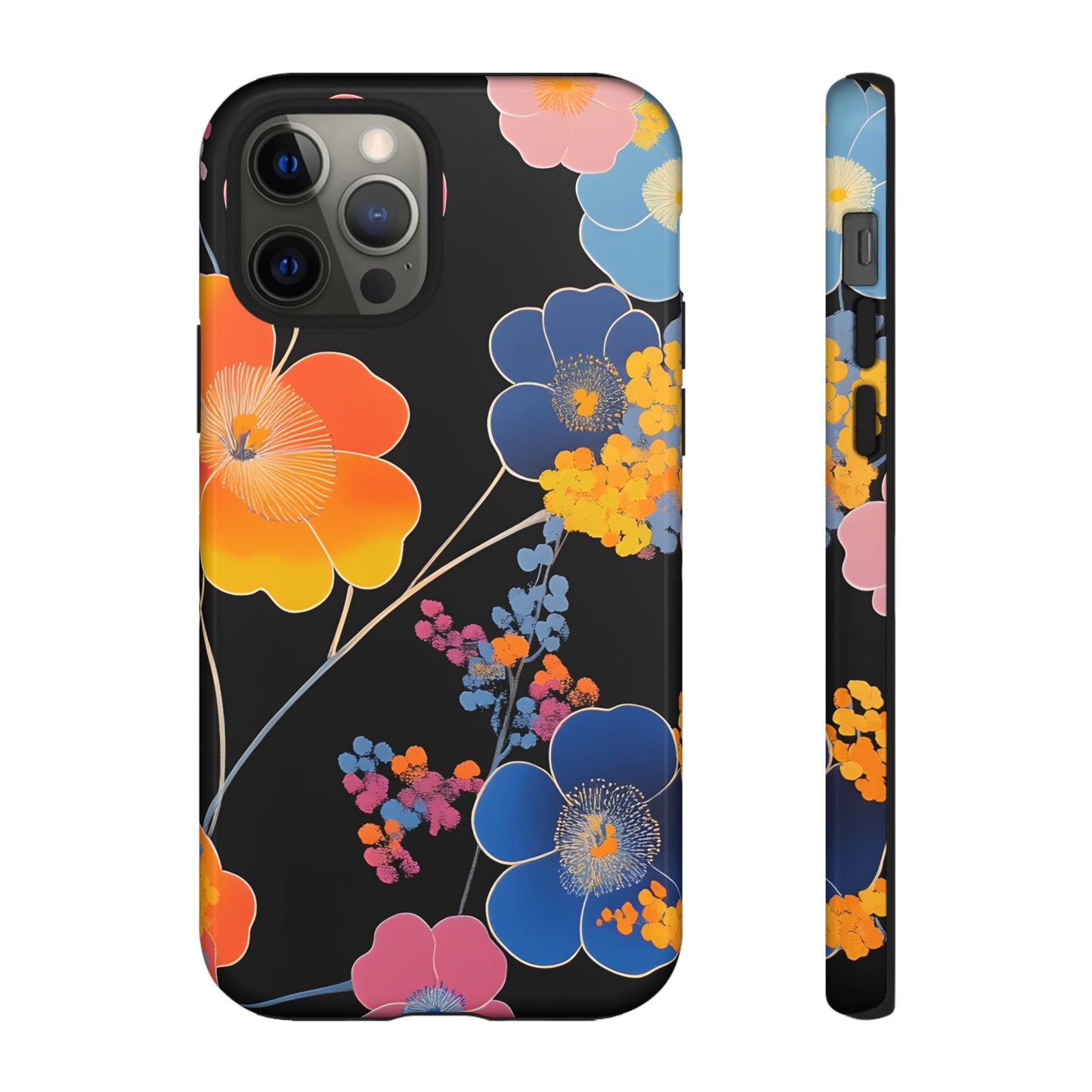 Vivid Japanese Floral Illustration_5 Customizable Tough Phone Case for iPhone 16, 15 Pro Max, Samsung S24 Ultra, Pixel 7 & more
