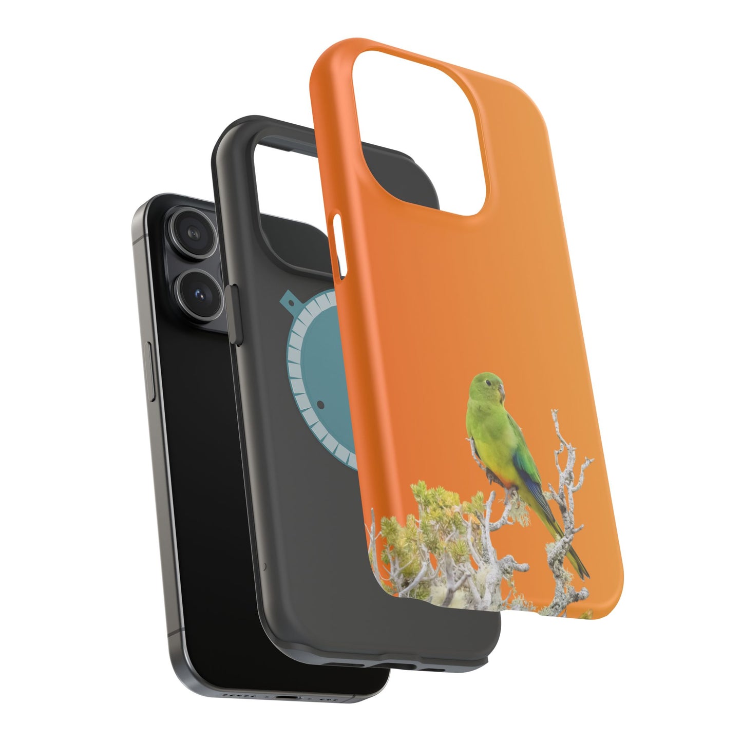 Orange-bellied Parrot - Magnetic Impact-Resistant Phone Case - Fono Caso x EstebantheNatureman - Wildlife Case - Gift for Bird Lovers