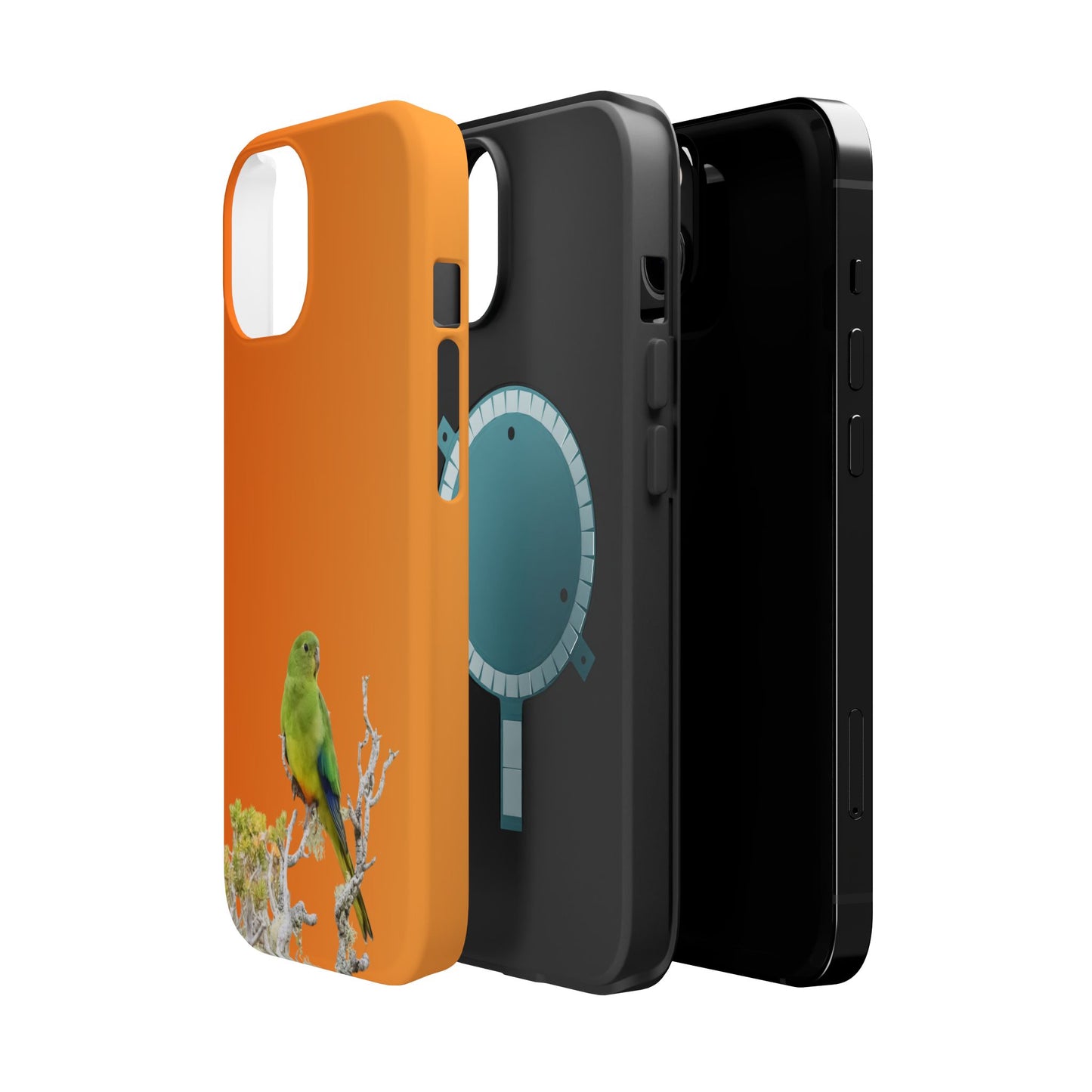 Orange-bellied Parrot - Magnetic Impact-Resistant Phone Case - Fono Caso x EstebantheNatureman - Wildlife Case - Gift for Bird Lovers