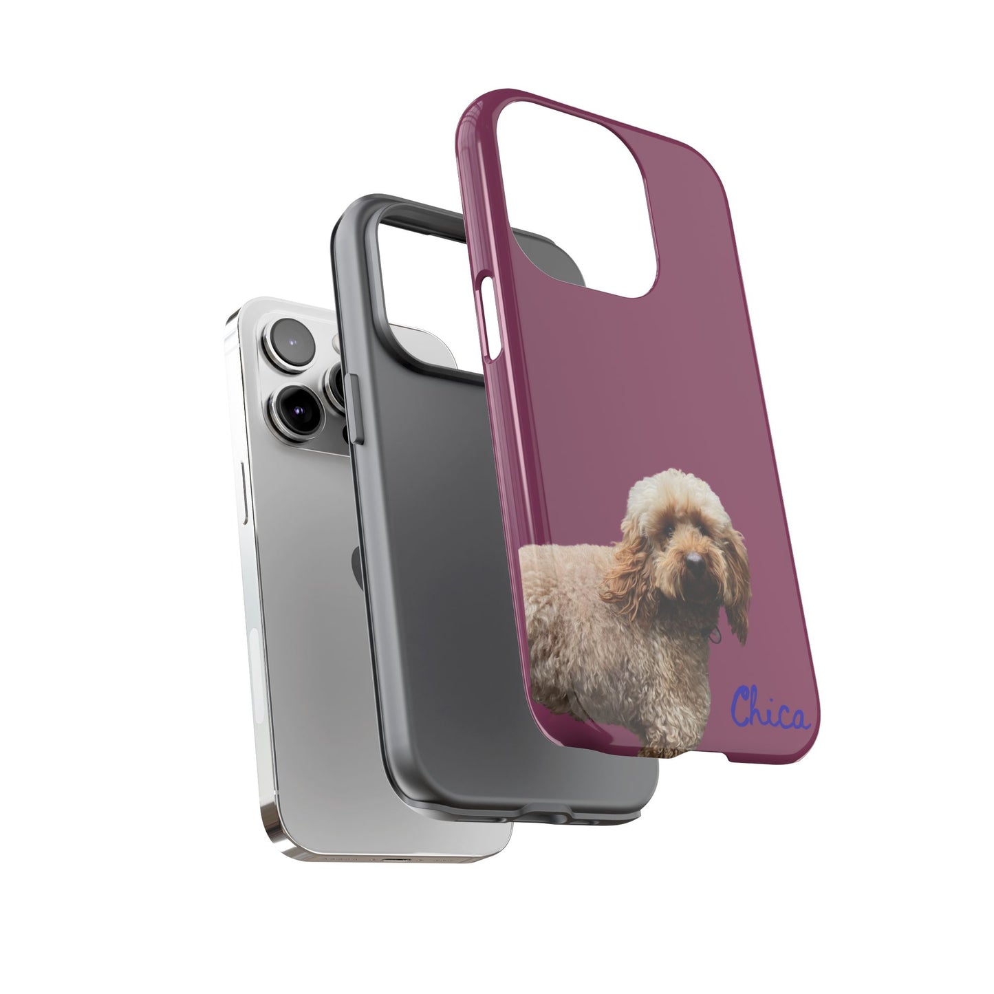Customizable Pet Tough Phone Case Your Pet Photo or Digital Painting with Name_9 iPhone 16, 15 Pro Max, 15 Plus, Samsung S24 Ultra, Pixel 7