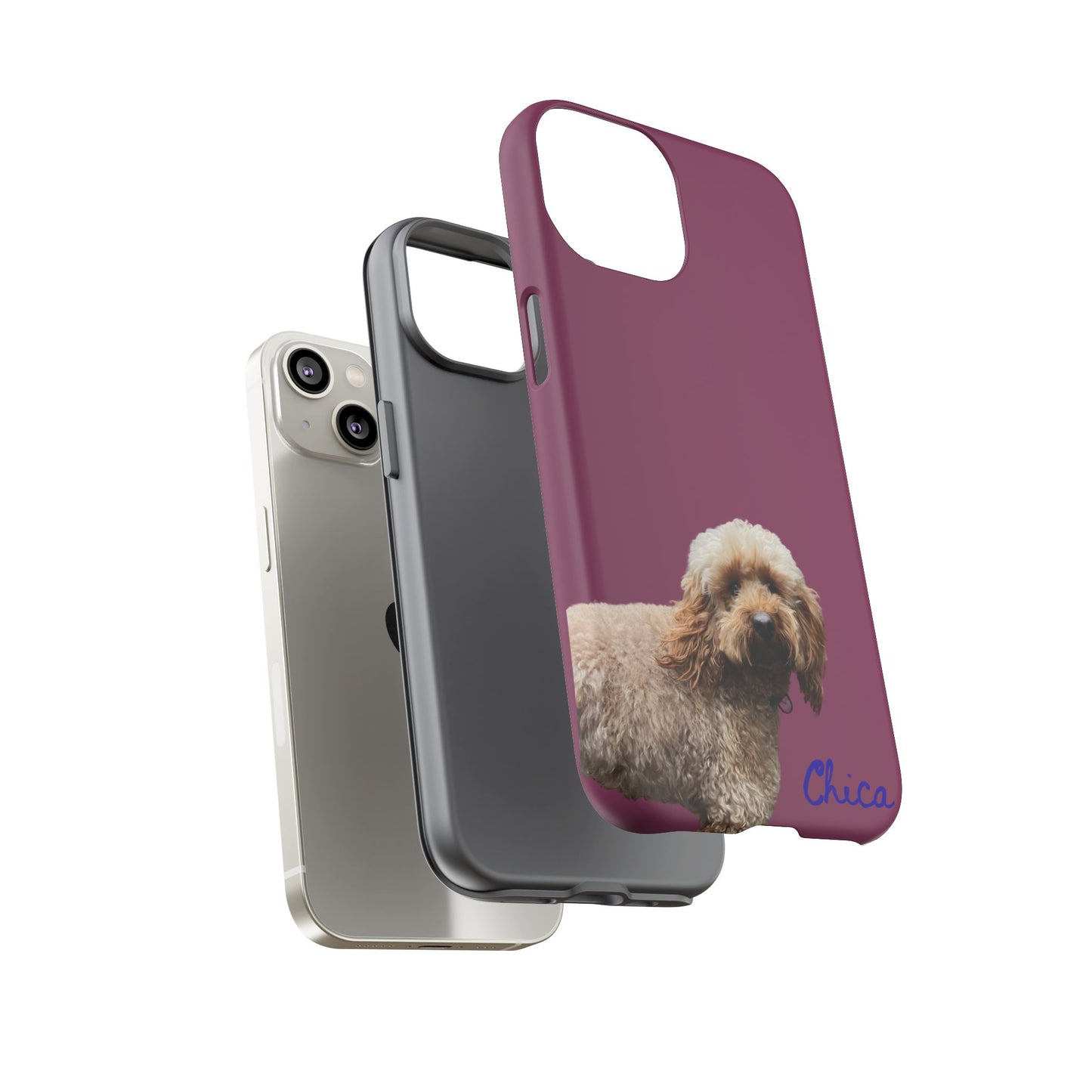 Customizable Pet Tough Phone Case Your Pet Photo or Digital Painting with Name_9 iPhone 16, 15 Pro Max, 15 Plus, Samsung S24 Ultra, Pixel 7