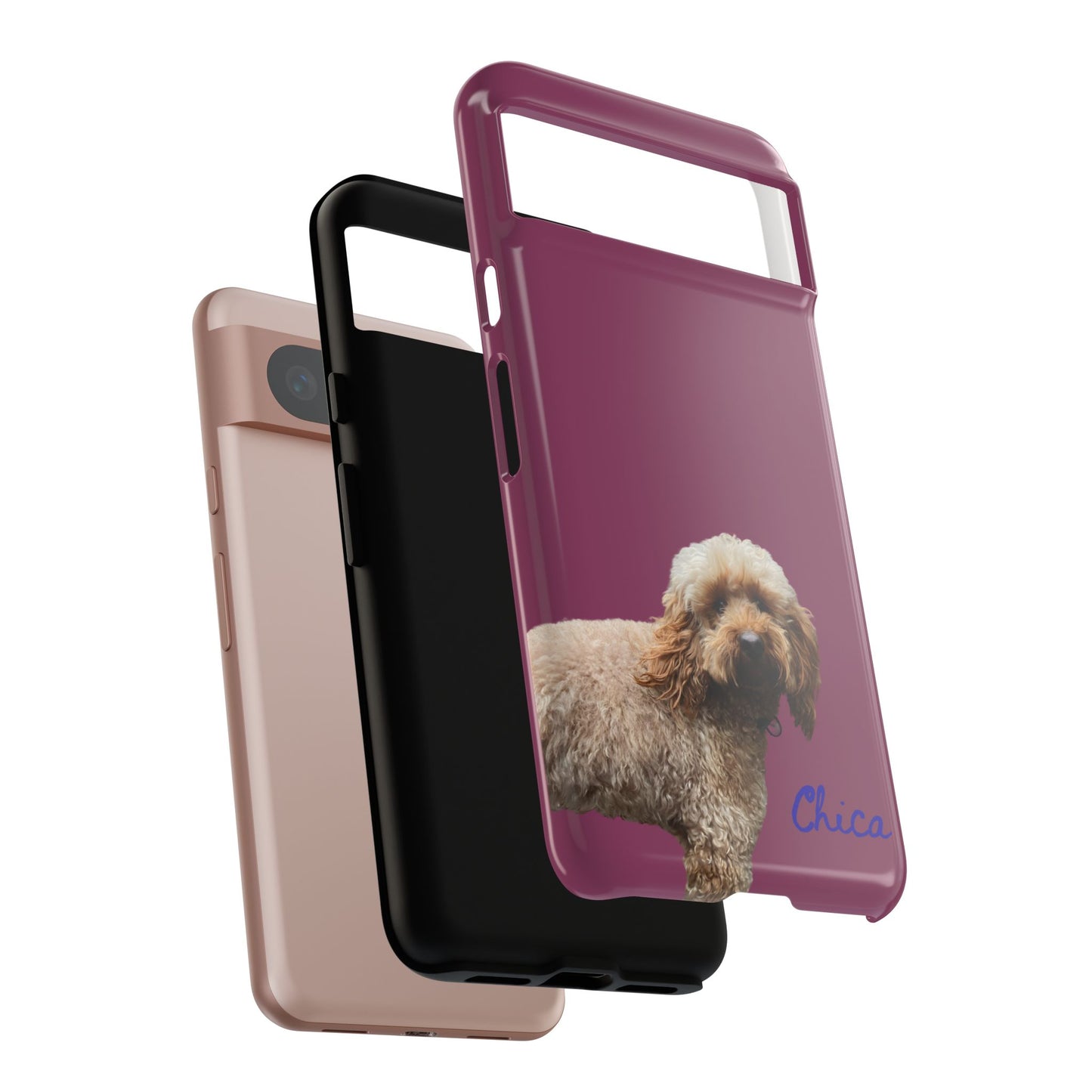 Customizable Pet Tough Phone Case Your Pet Photo or Digital Painting with Name_9 iPhone 16, 15 Pro Max, 15 Plus, Samsung S24 Ultra, Pixel 7