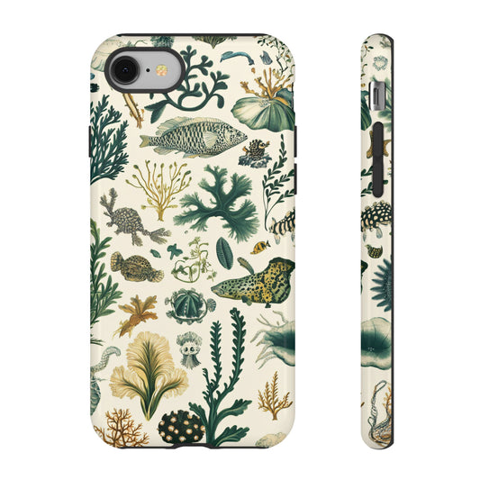 Botanical Oceanic Plant Life Illustration Cottagecore_3 Customizable Tough Phone Case for iPhone 16, 15 Pro Max, Samsung S24 Ultra, Pixel 7 & more