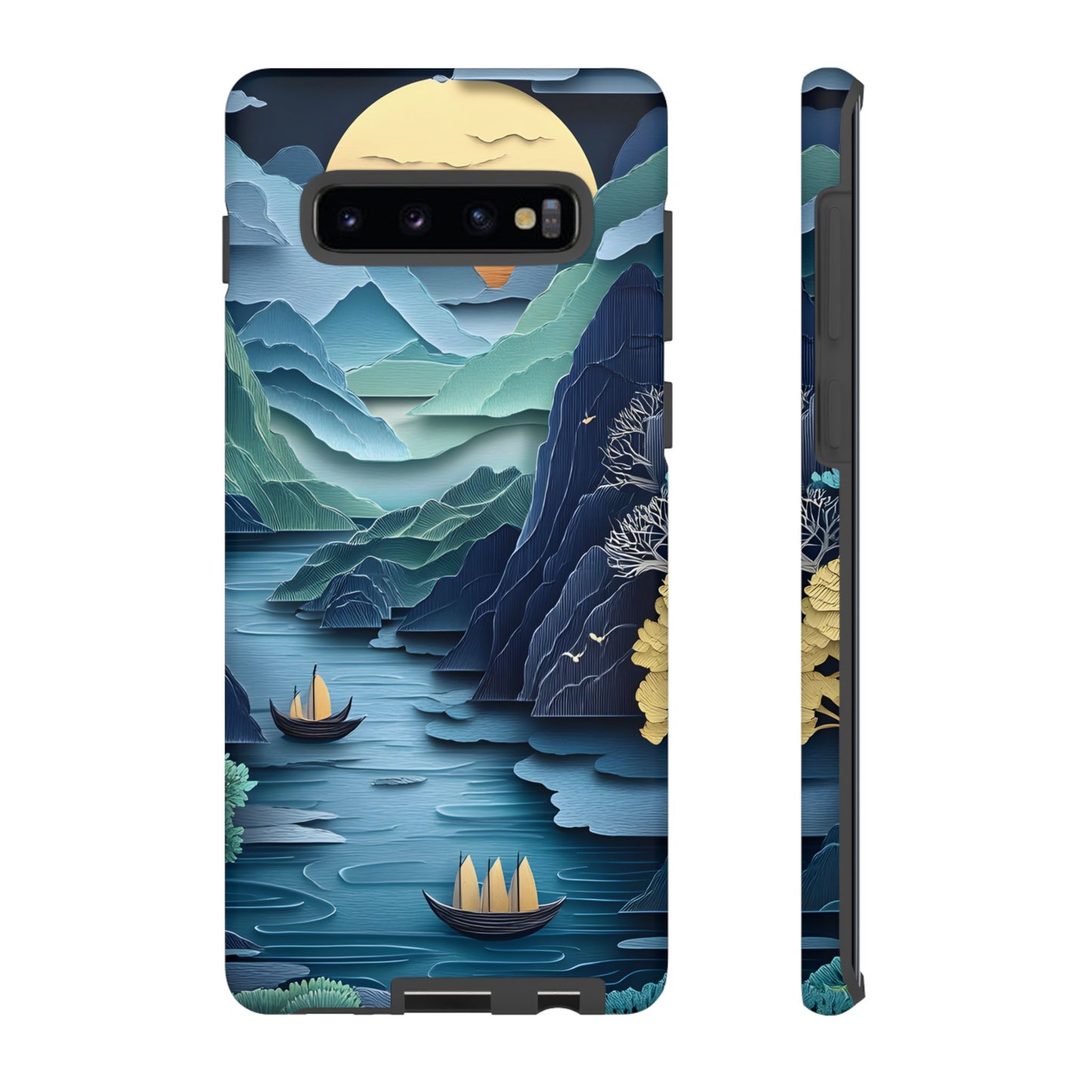 3D Paper Art Nature_4 Customizable Tough Phone Case for iPhone 16, 15 Pro Max, Samsung S24 Ultra, Pixel 7 & more