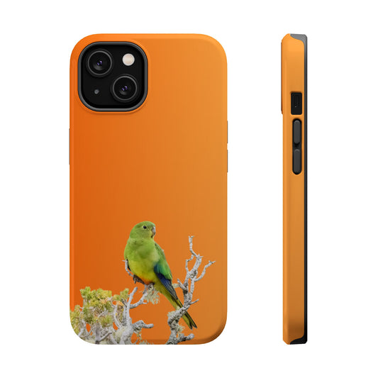 Orange-bellied Parrot - Magnetic Impact-Resistant Phone Case - Fono Caso x EstebantheNatureman - Wildlife Case - Gift for Bird Lovers