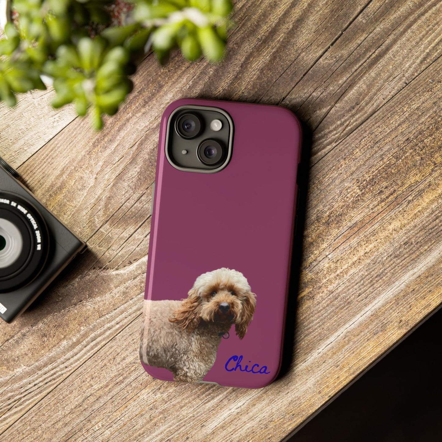 Customizable Pet Tough Phone Case Your Pet Photo or Digital Painting with Name_9 iPhone 16, 15 Pro Max, 15 Plus, Samsung S24 Ultra, Pixel 7