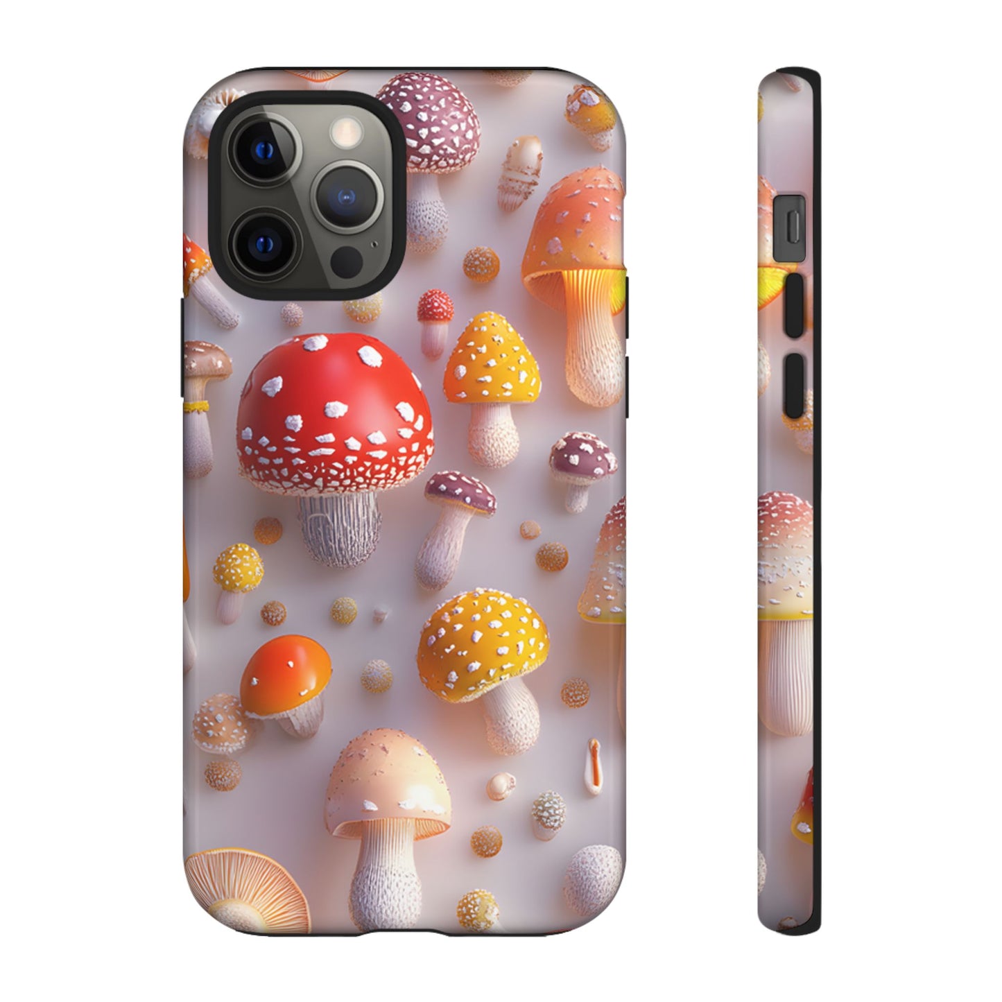 3D Mushrooms_7 Customizable Tough Phone Case for iPhone 16, 15 Pro Max, Samsung S24 Ultra, Pixel 7 & more