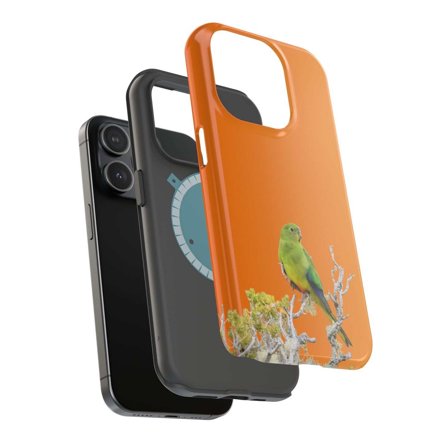 Orange-bellied Parrot - Magnetic Impact-Resistant Phone Case - Fono Caso x EstebantheNatureman - Wildlife Case - Gift for Bird Lovers