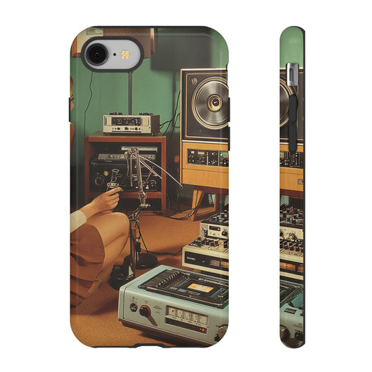 Retro Sci-Fi Hi-Fi Vintage Space Age Art_5 Customizable Tough Phone Case for iPhone 16, 15 Pro Max, Samsung S24 Ultra, Pixel 7 & more